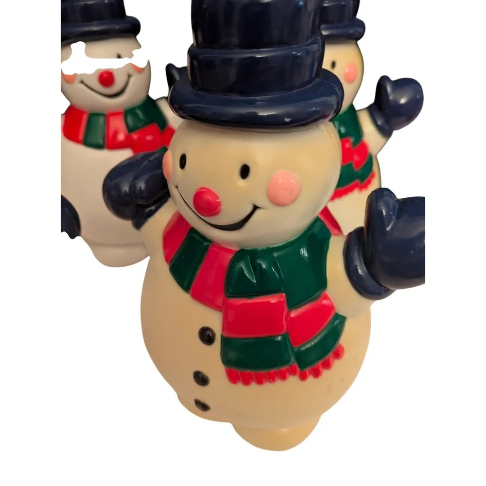 Set of 5 Adorable Ceramic Snowman‎ Figurines Christmas Holiday Decor